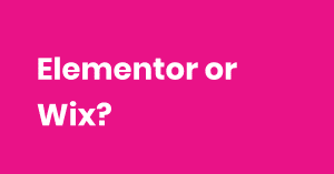Elementor vs Wix