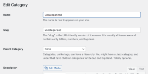 Changing uncategorized in wordpress