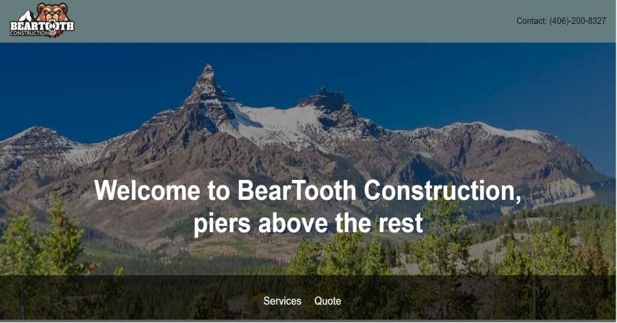 Beartooth - Construction Website Design