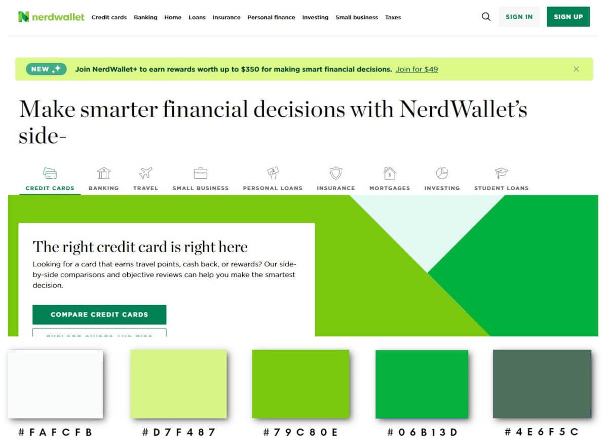 Green Color Palette Websites_Nerdwallet