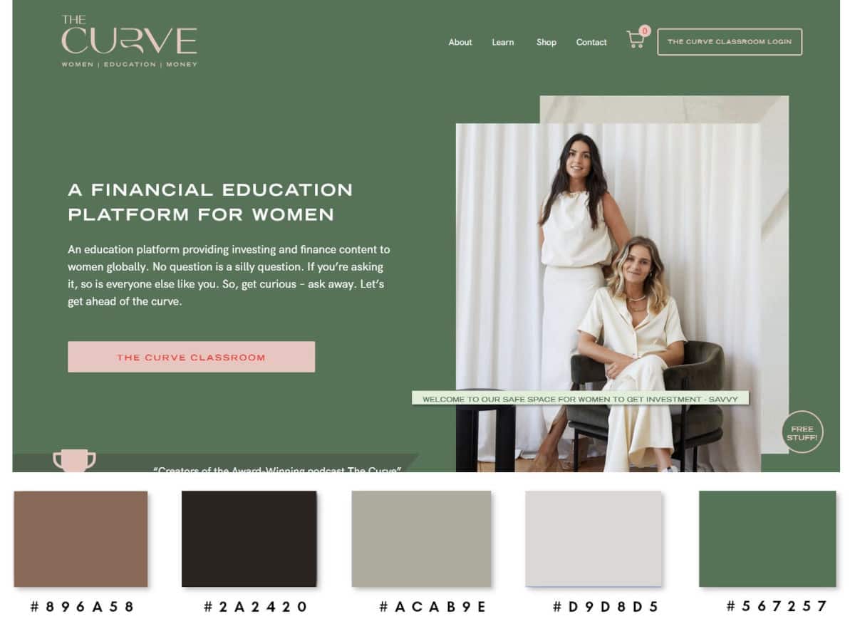 Green Color Palette Websites_The Curve