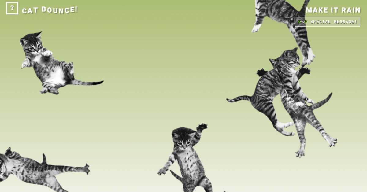 cat bounce - weirdest website examples