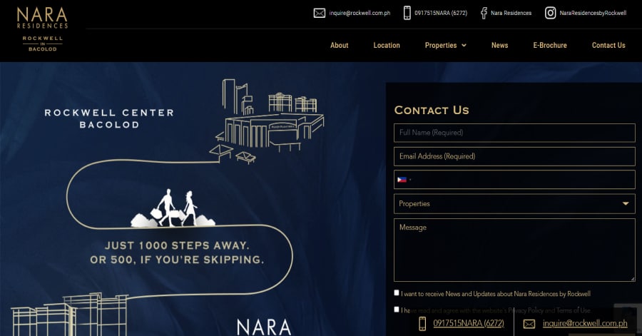 Nara Residences - Real Estate Website Example
