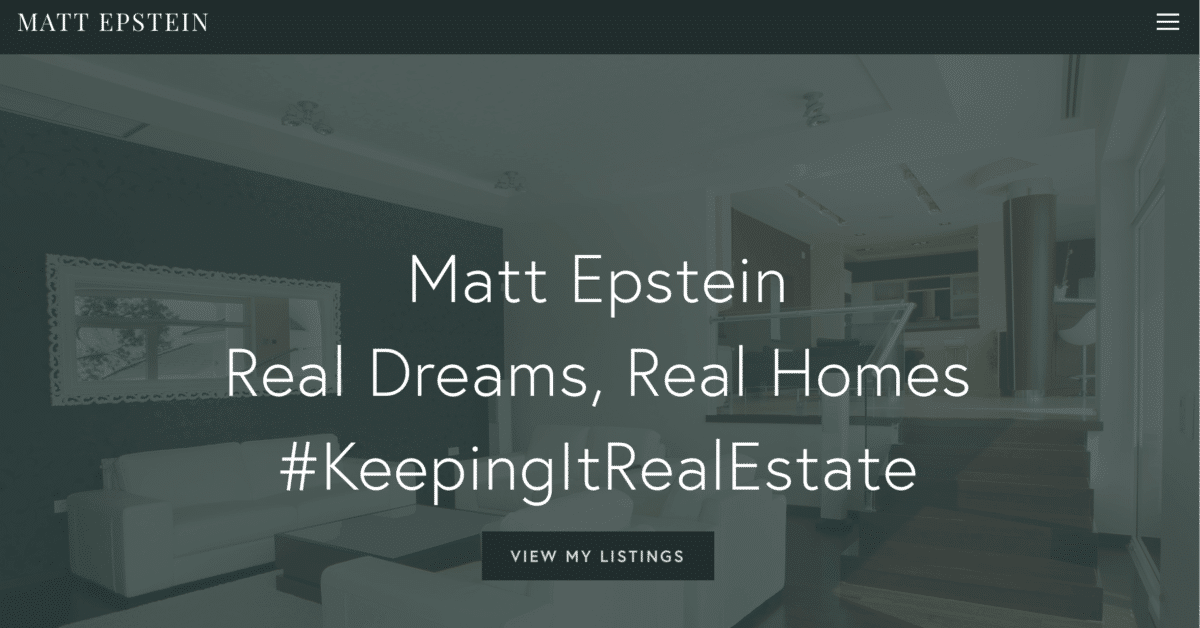 matt epstein - real estate website example