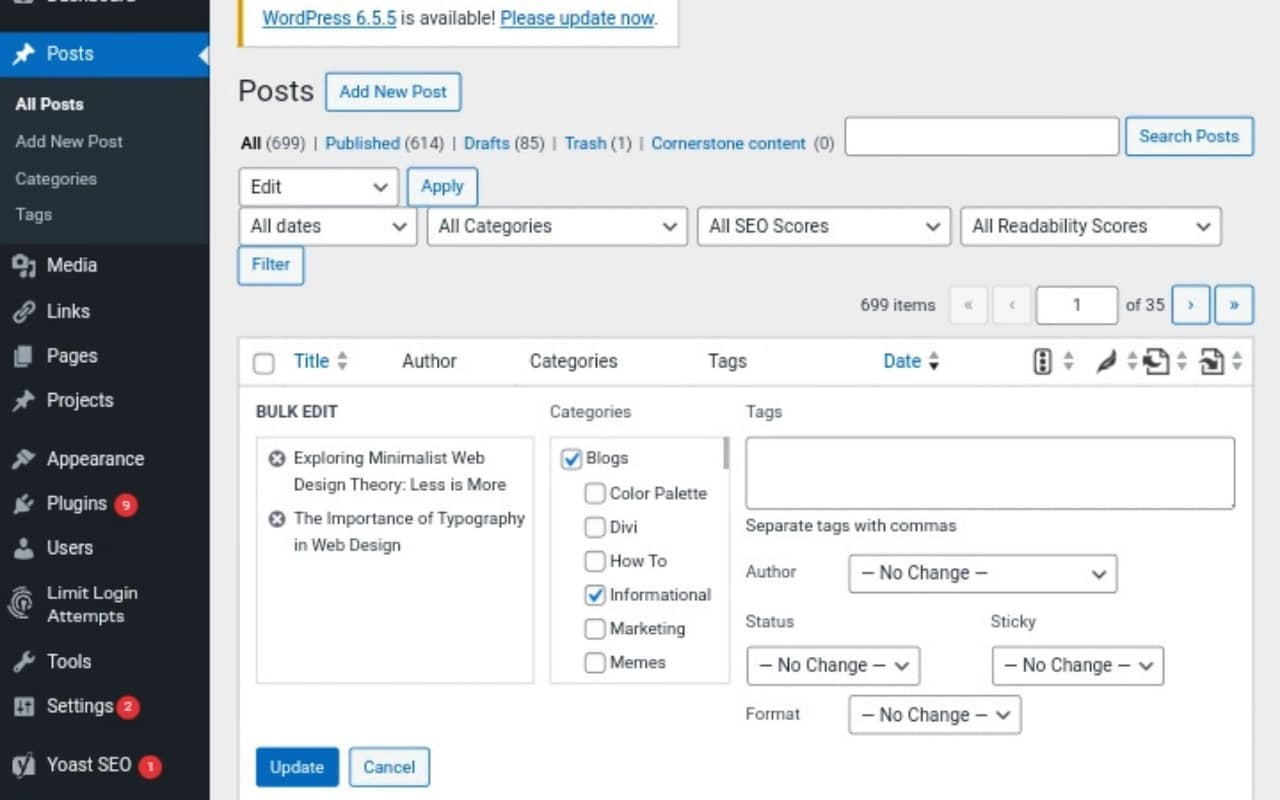 How To Change Author In WordPress_Bulk Edit Author