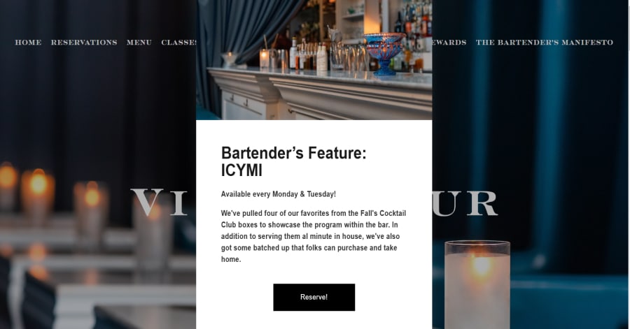 the violet hour - bar website example