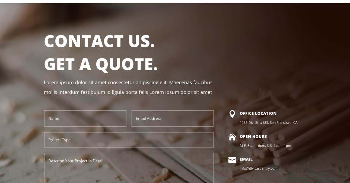 Best Contact Us Template_Carpentry