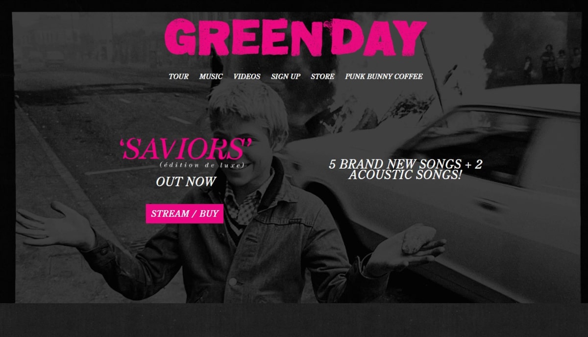Best Pink Website Examples_Green Day