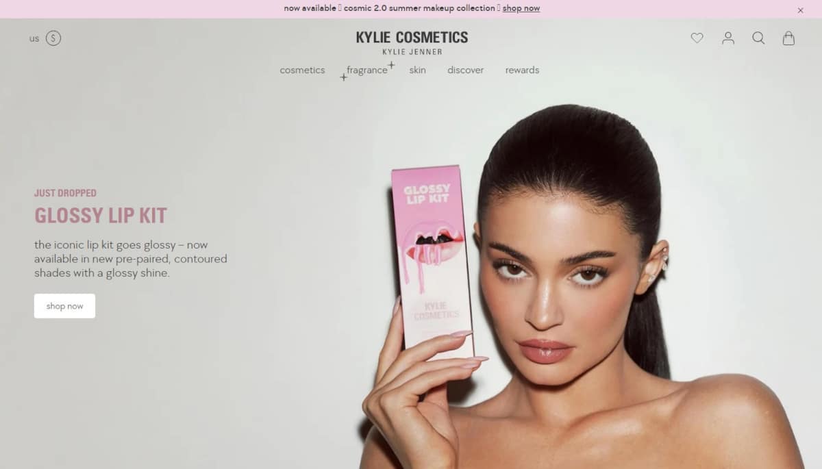Best Pink Website Examples_Kylie Cosmetics