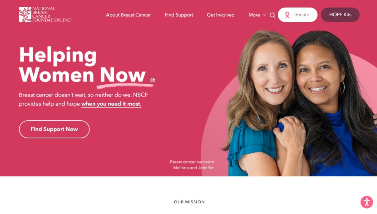 Best Pink Website Examples_National Breast Cancer Foundation