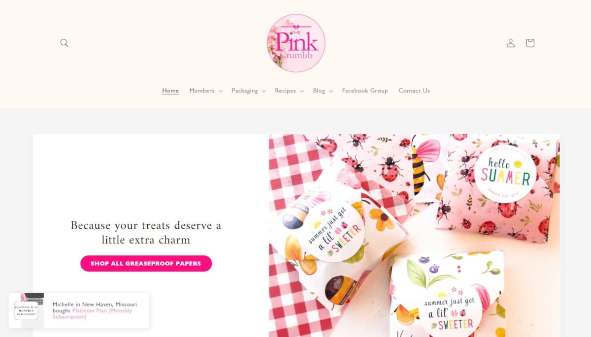 Best Pink Website Examples_The Pink Crumbb