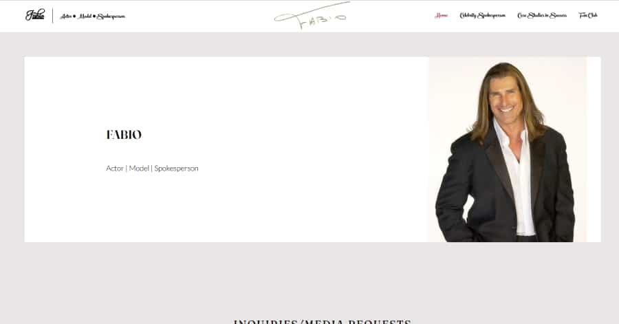 Fabio - Model Website Example