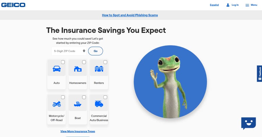 Geico - Insurance Website Example