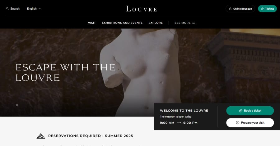 Louvre - Museum Website Example