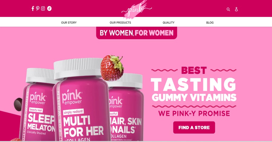 Pink Products- Pink Website Examples