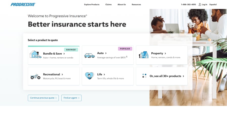 Progressive - Insurance Website Example