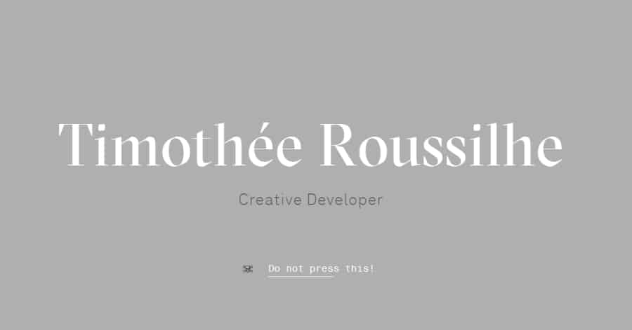 Tim Roussilhe - Interactive Website Examples