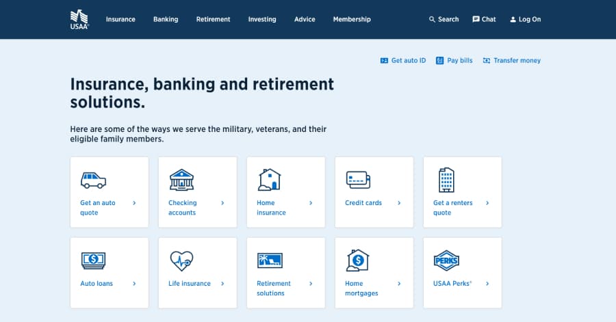 USAA - Insurance Website Example