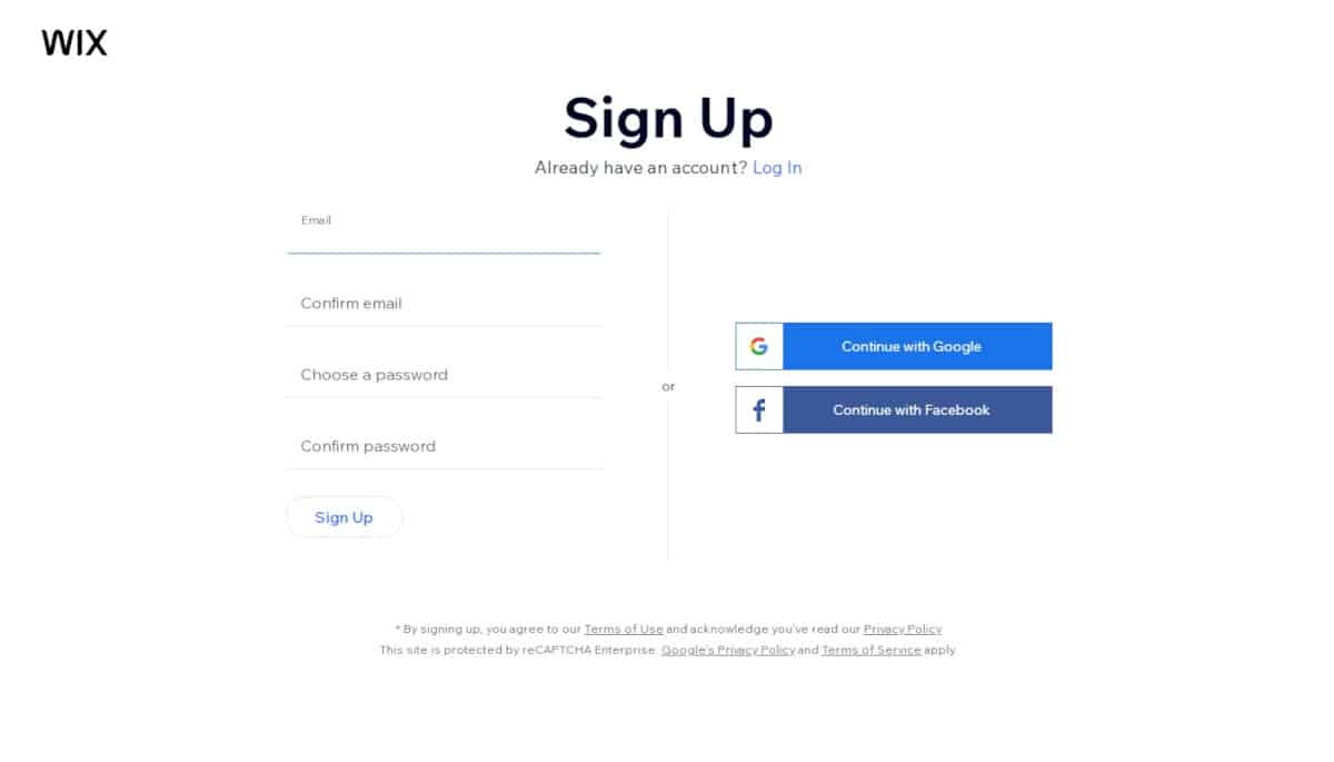 Wix AI Website Builder_Sign Up