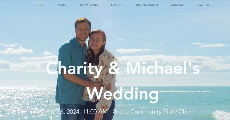 Charity & Michael - Wix Wedding Examples Tobias Becs – Wix Website Example