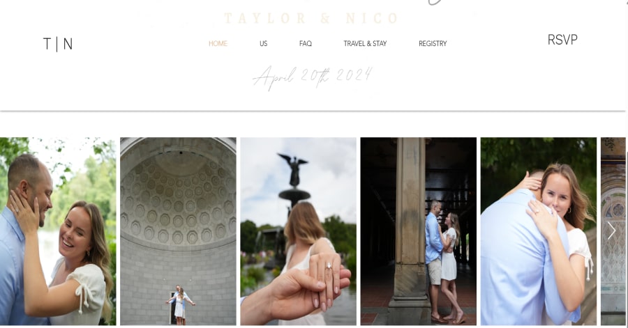 Taylor & Nico- Wix Wedding Examples Leesha Williams Wix Website Example