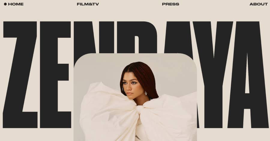 Zendaya - Celebrity Website Examples