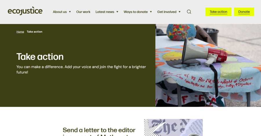 ecojustice - Petition Website Examples