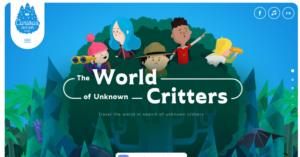 the world of unknown critters - playful website examples