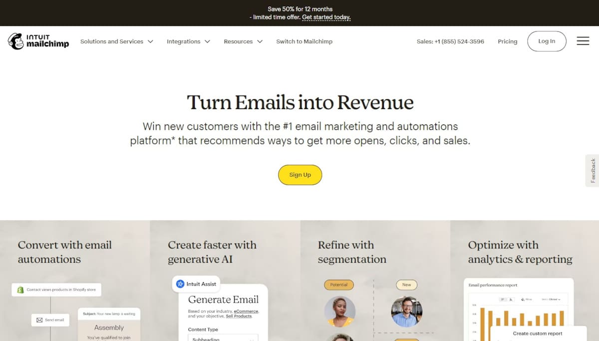 Best Call To Action Websites_Intuit Mailchimp