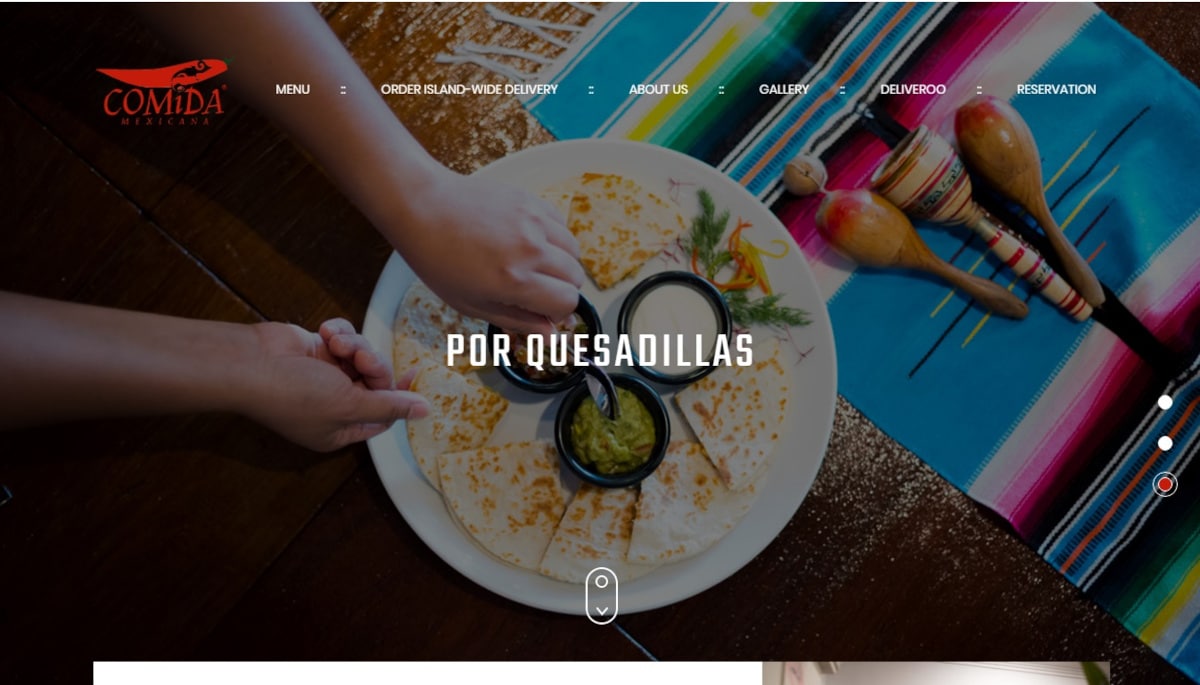 Best Restaurant Websites_Comida Mexicana Singapore