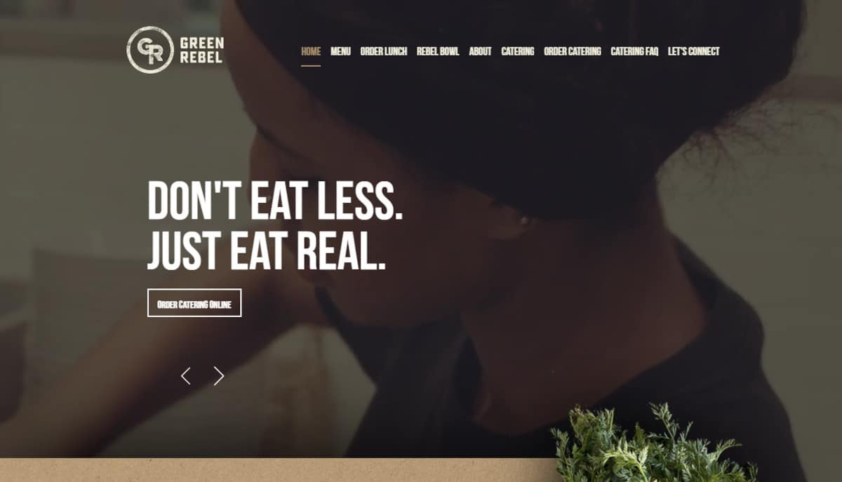 Best Restaurant Websites_Green Rebel