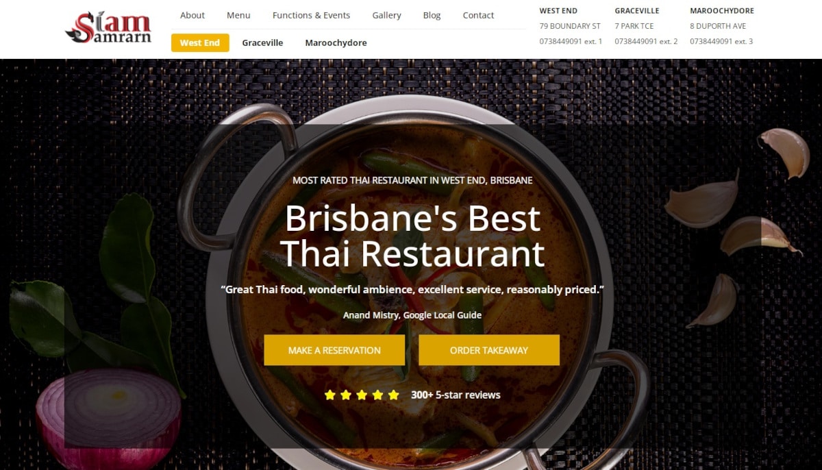 Best Restaurant Websites_Siam Samrarn