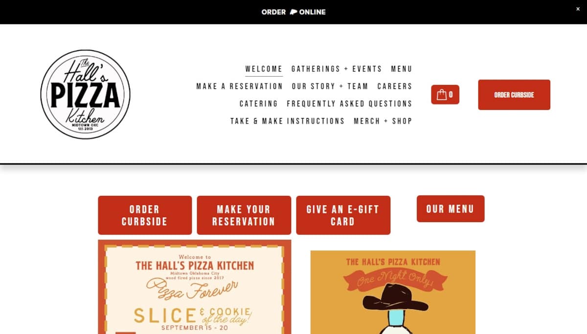 Best Restaurant Websites_The Halls Pizza Kitchen