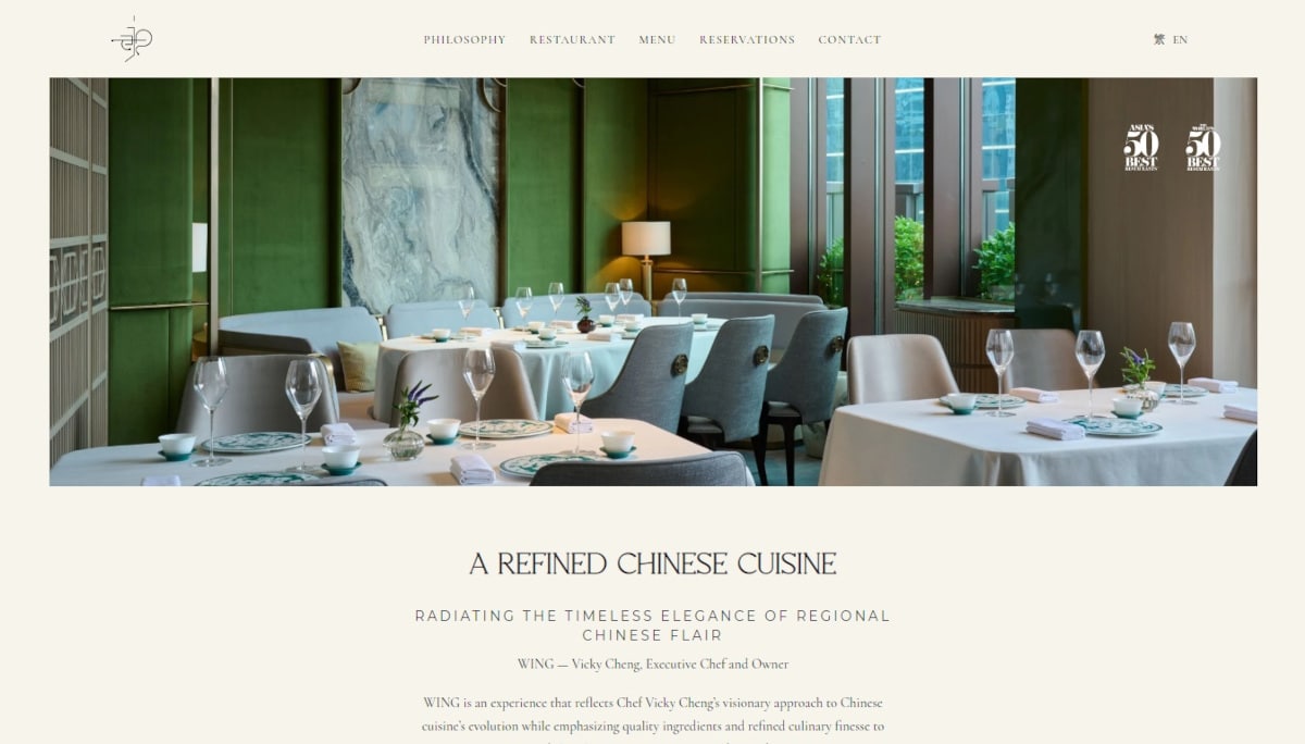 Best Restaurant Websites_WING Restaurant