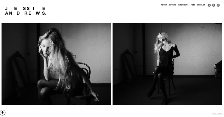 Jessie Andrews - Model Website Example