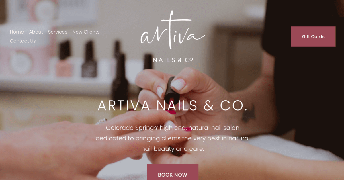 artiva nails & co. - nail salon website examples