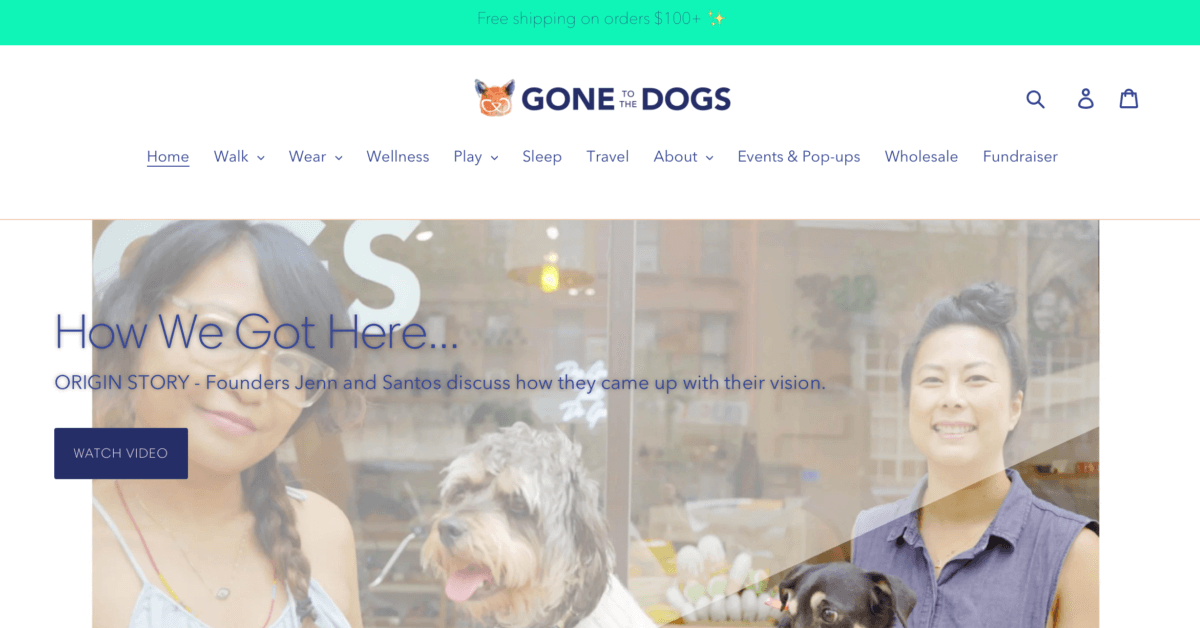 gone to the dogs - local business website examples