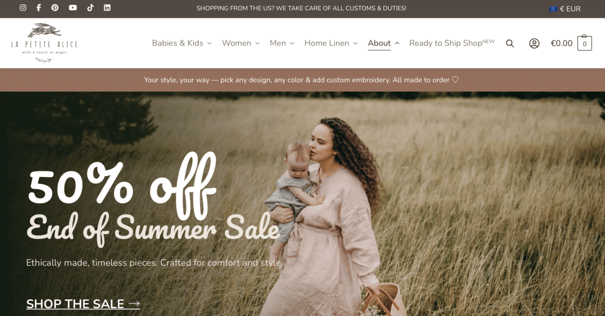 le petite alice - local business website examples