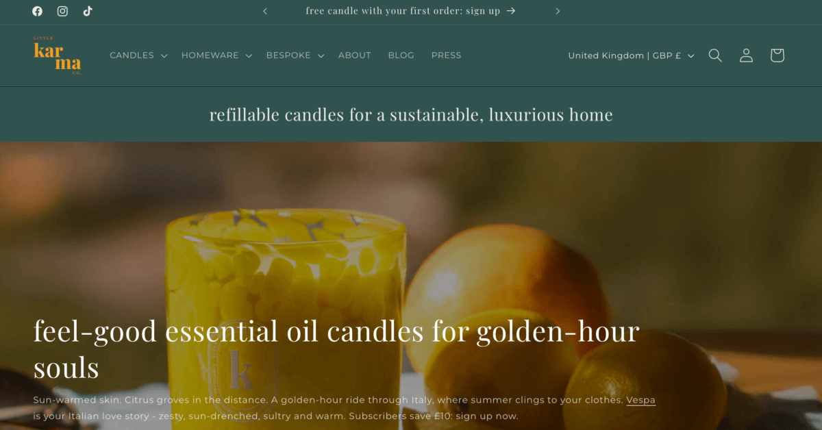 little karma co. - local business website examples