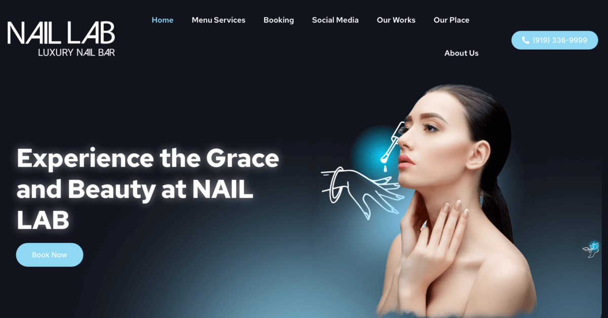 nail lab - nail salon website examples