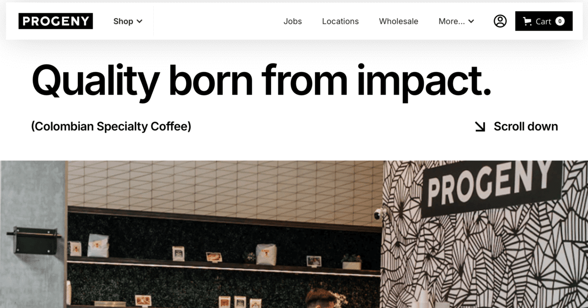 progeny - local business website examples
