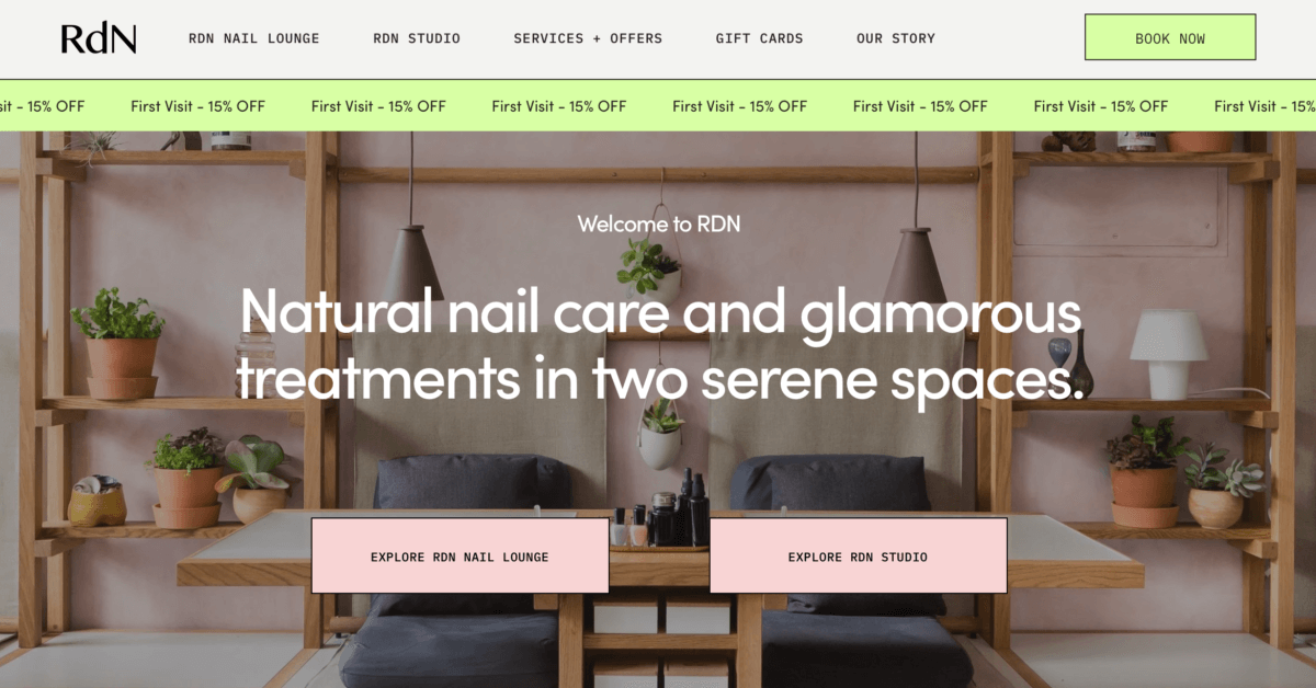 rdn - nail salon website examples