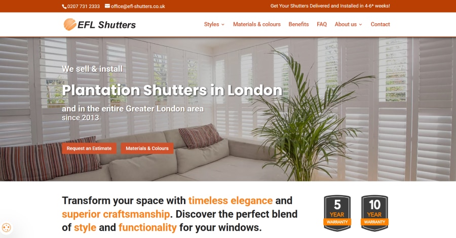 EFL Shutters - Divi Big Companies