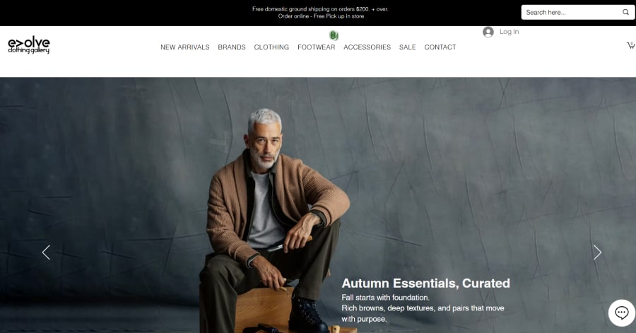 Evolve Clothing Gallery - Wix Dynamic Websites