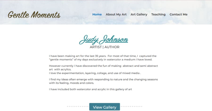 Gentle Moments - Divi Artist Websites