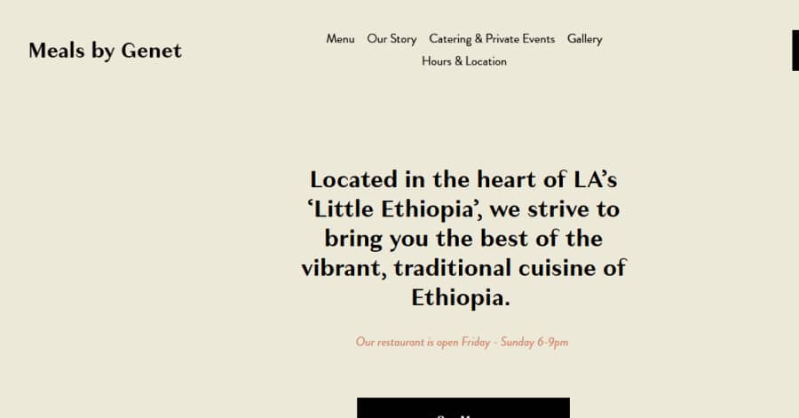 Meals by Genet - Squarespace Restaurant Websites