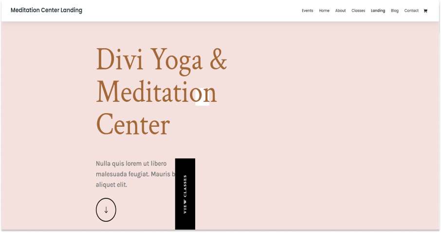 Meditation Center Landing