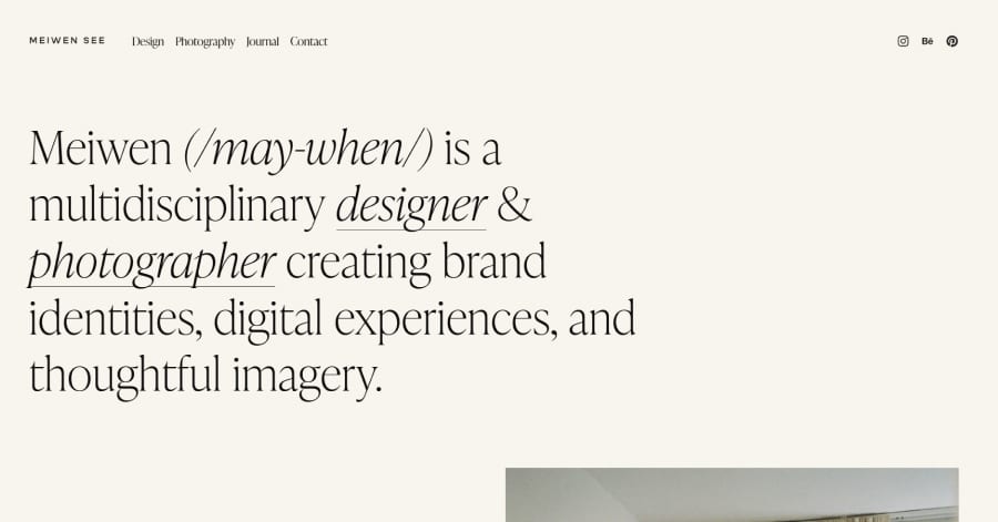 Meiwen See - Squarespace Portfolio Websites