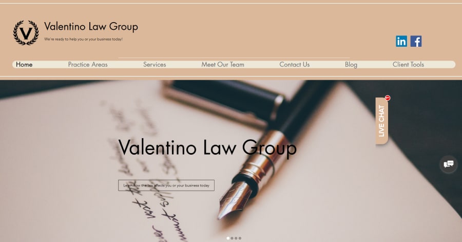 Valentino Law Group - Wix Law Firm Websites
