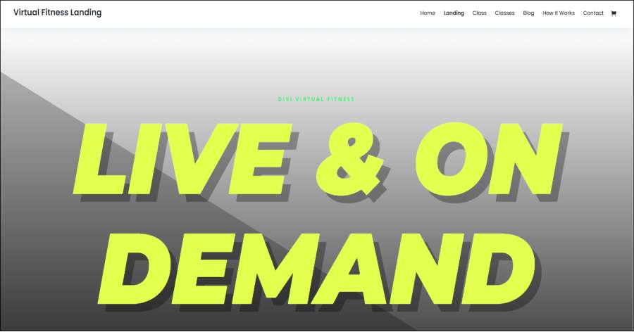 Virtual Fitness Landing